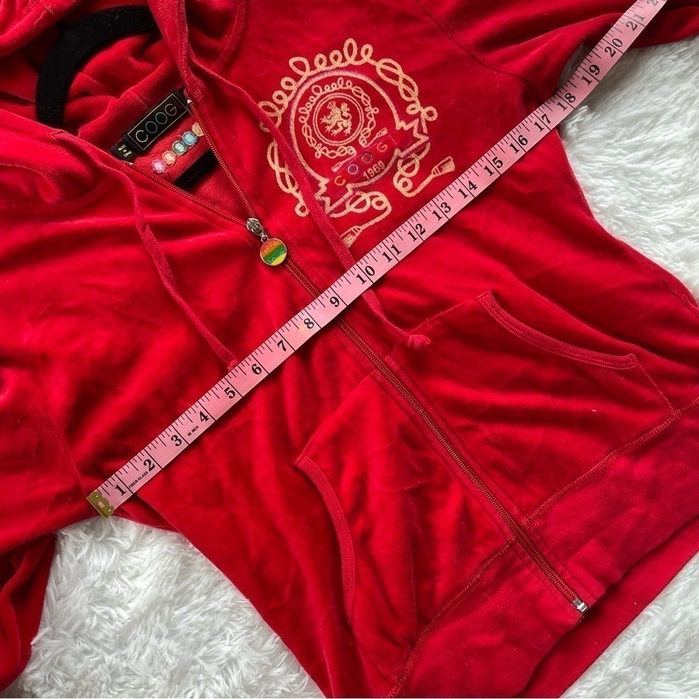 COOGI | velour zip-up hooded sweatshirt, women’s size M - Picture 11 of 12